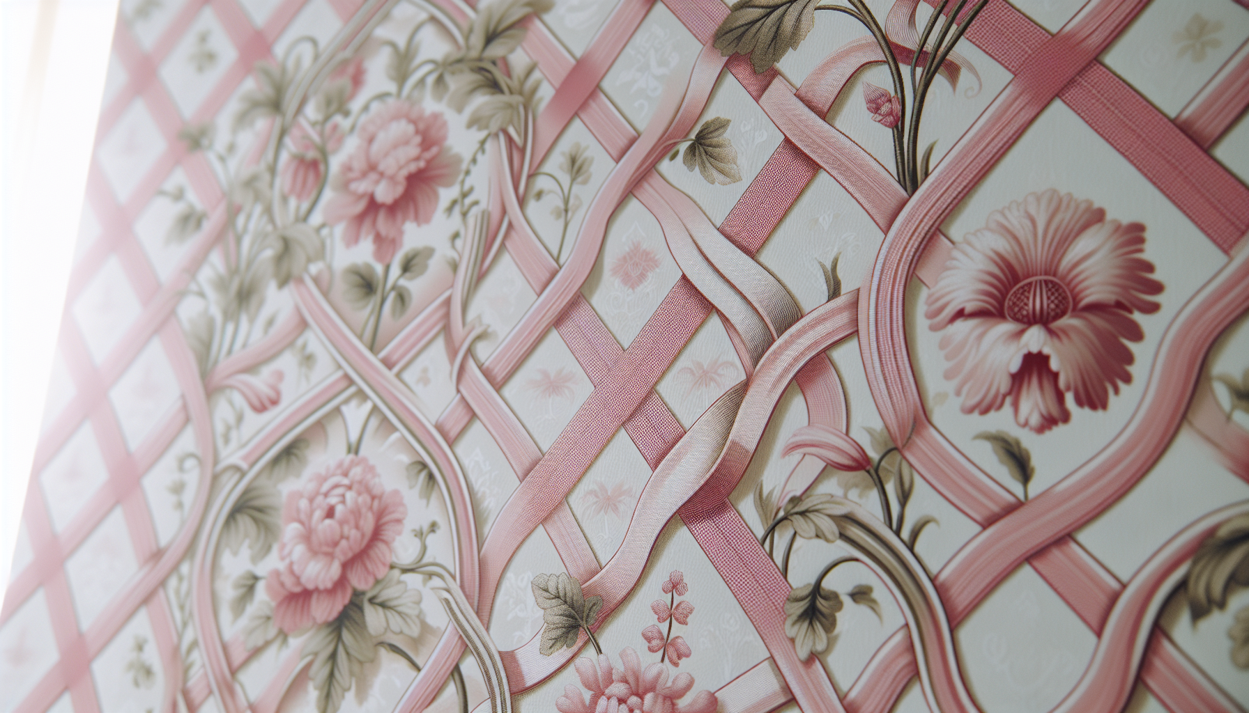 Galerie Wallcoverings Floral Themes G23262 Pink and White Plaid Wallpaper Review