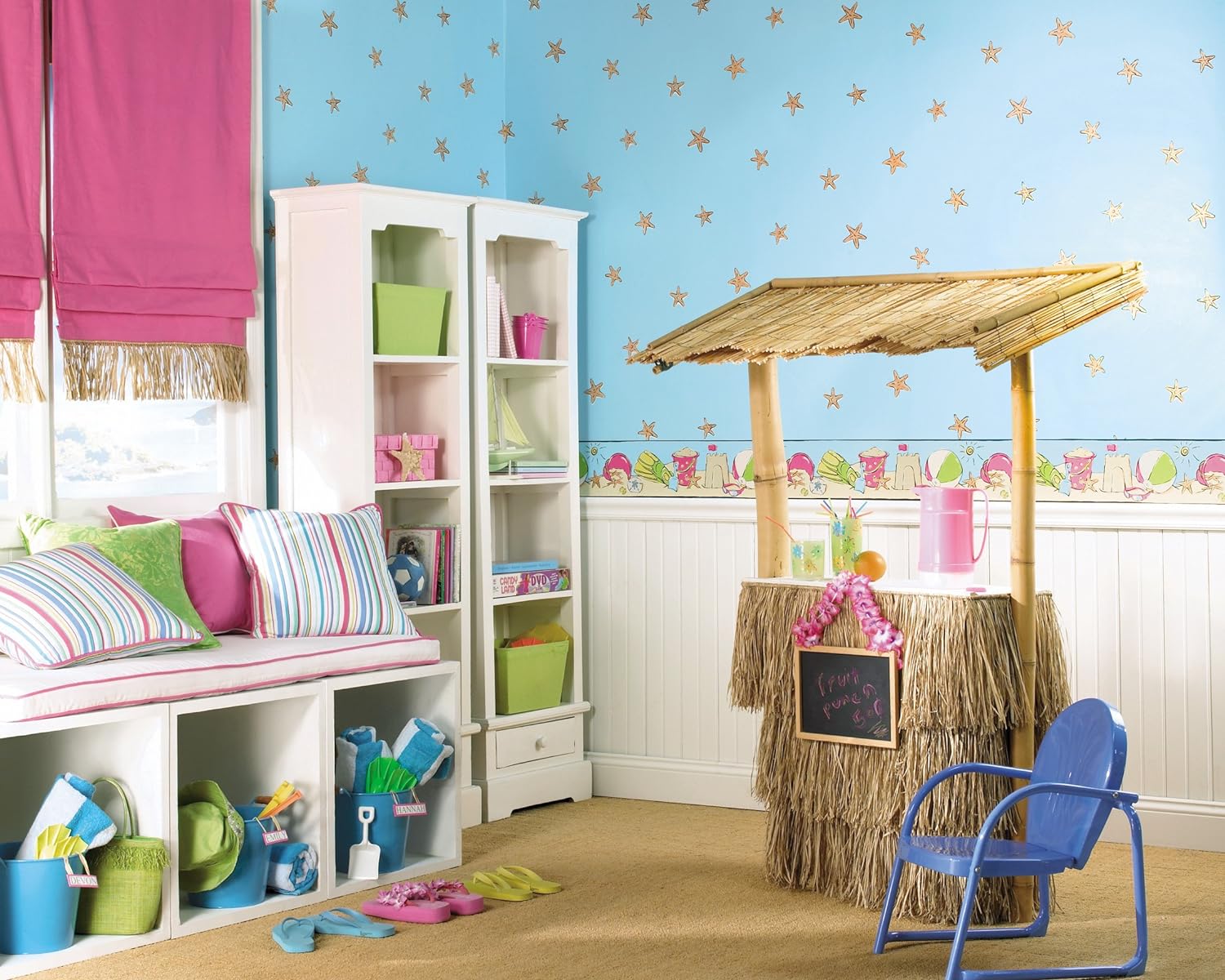York Wallcoverings Candice Olson Kids CK7764B A Day at The Beach, Green